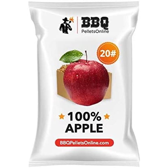100% Apple All Natural Amish-Made BBQ Pellets - 20 Pounds Perfect for Pellet Smokers, Any Outdoor Grill or Pizza Oven | Hot and Strong Smokey Flavor$$Garden & Patio