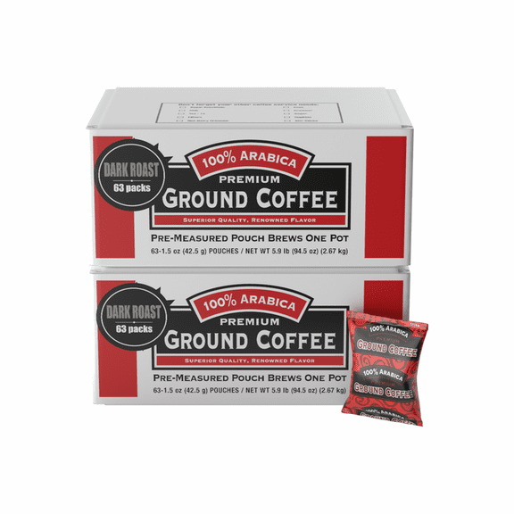 100% Arabica Coffee Dark Roast 1.5 oz. Portion Packs 126 ct.