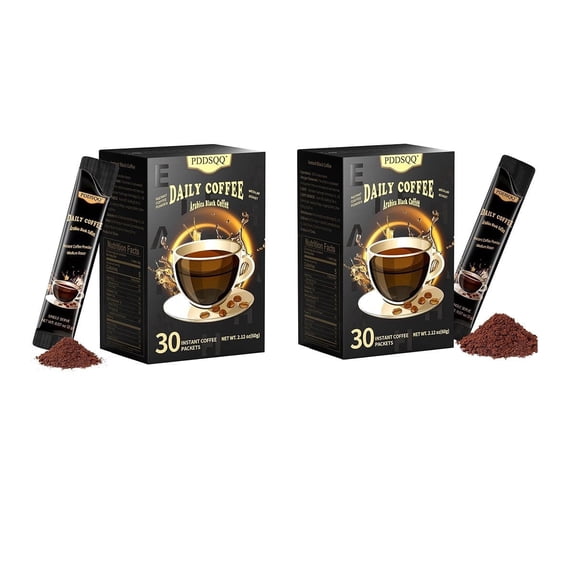 100% Arabica Instant Coffee Packets, Medium Roast, Single-Serve Sticks, 60 Count, Smooth Rich Flavor, Quick Dissolve Coffee