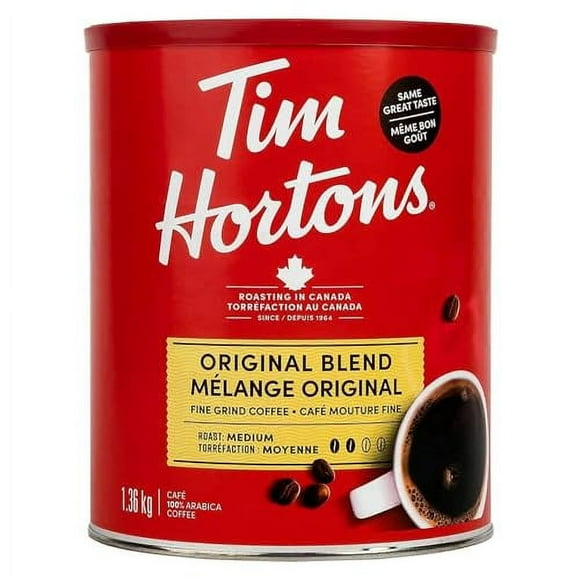100% Arabica Medium Roast Original Blend Ground Coffee, 48 Ounces, 3 Pound Can, Imported from Canada
