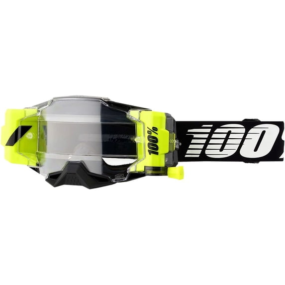 100% Armega Forecast Black Essential Goggles (OSFM, Black/White / Clear Lens)
