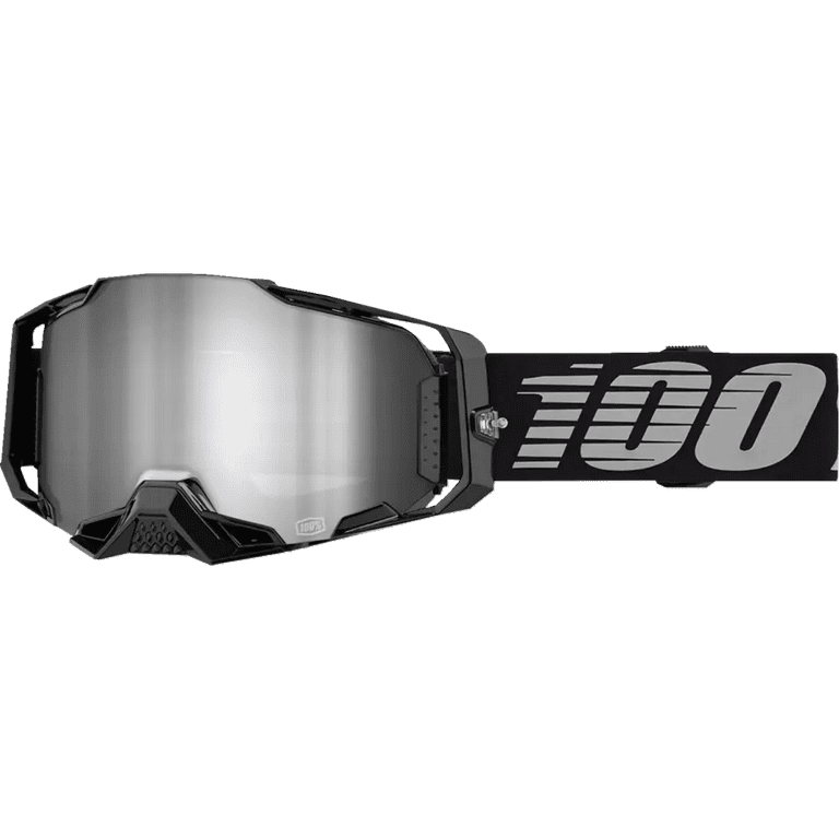 100% Armega Goggle - Black - Silver Mirror 50005-00030 - Walmart.com