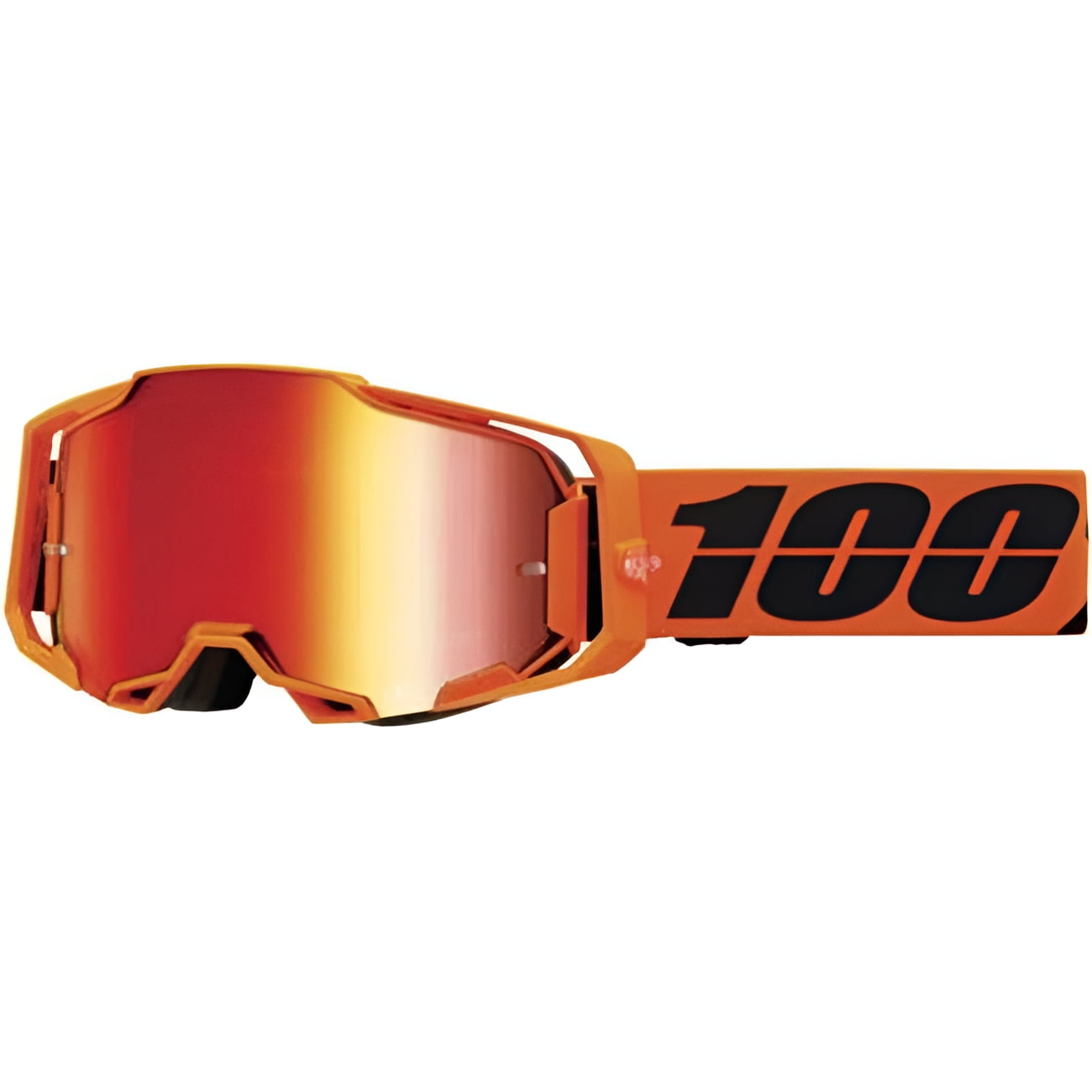 100% Armega Goggles - CW2 Orange/Black Frame - Mirrored Lens