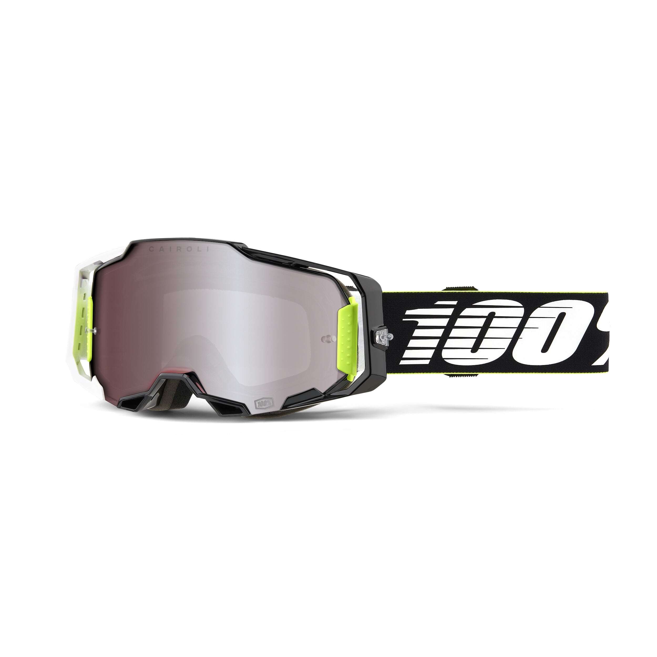 100% Armega Racr Goggles (OSFM, White/Black / Silver Hiper Lens)