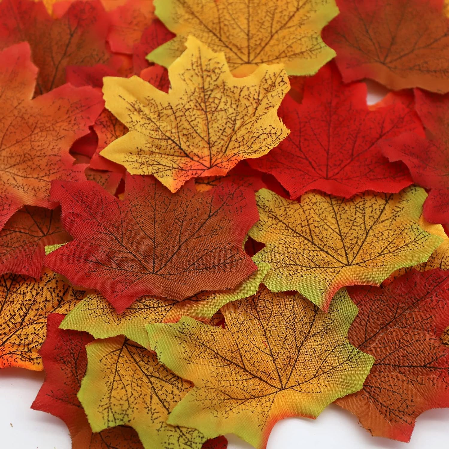 100 Artificial Autumn Leaves Craft Materials for Decorations