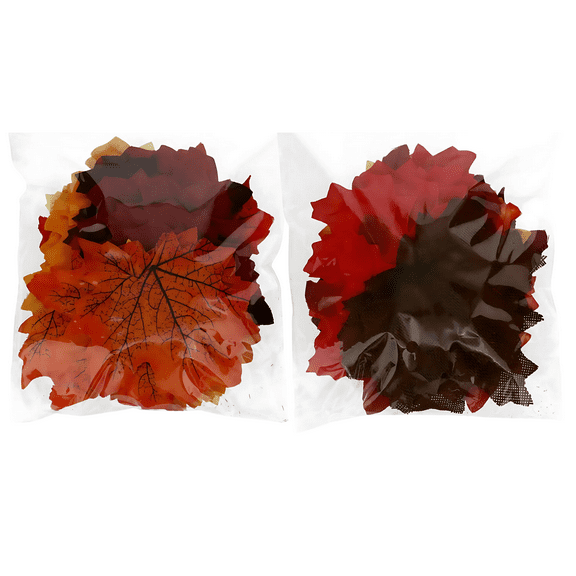 100) Artificial Polyester Maple Leaves Fall Autumn Leaves DIY Crafts Table Scatter Weddings Thanksgiving Centerpieces Seasonal Home Dcor