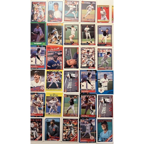 100 Assorted Boston Red Sox Collectible Baseball Cards