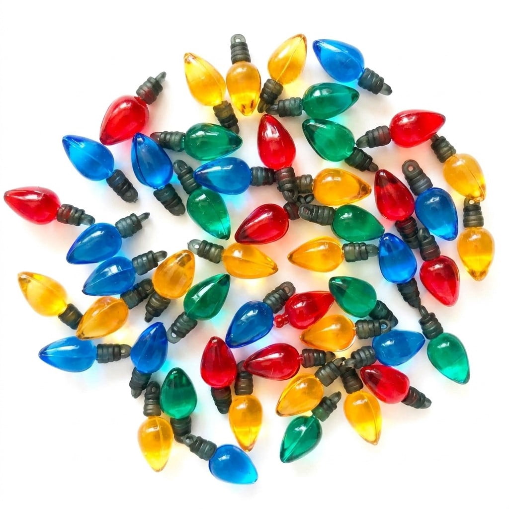 100 Assorted Colors Christmas Light Buttons Embellishments for DIY Arts & Crafts