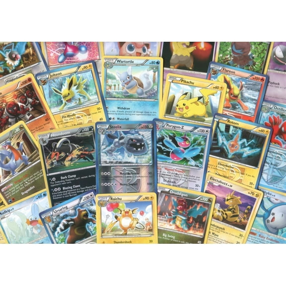 100 Assorted Pokemon Trading Cards with 7 Bonus Free Holo Foils