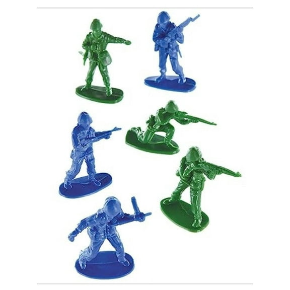 100 Assorted colors army men plastic figurines - 1.77" x 1.77"