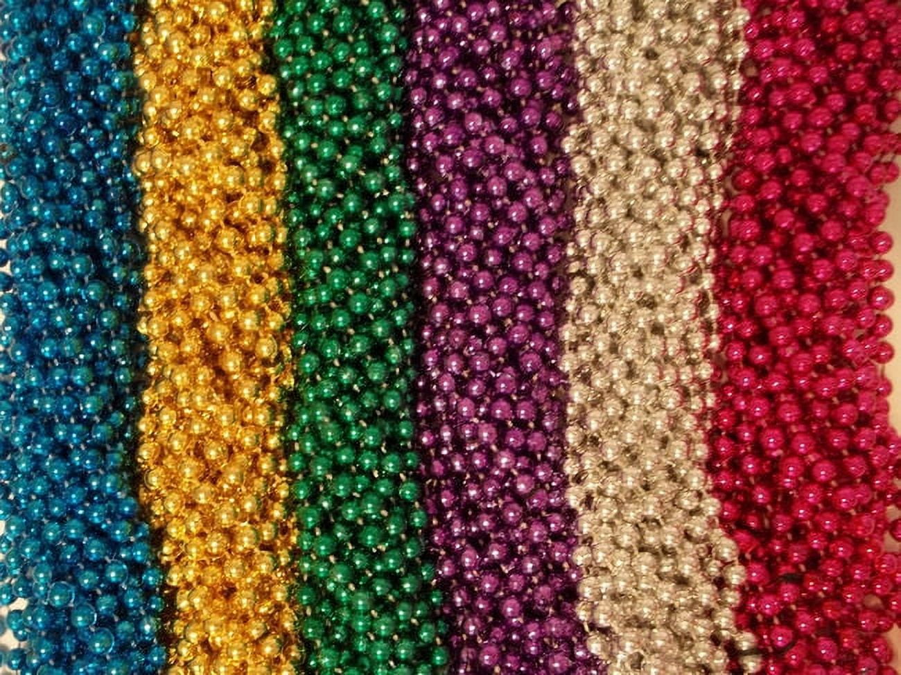 MGMB 100 Asst 6 color Mardi Gras Gra Beads Necklaces Party Favors Huge Lot