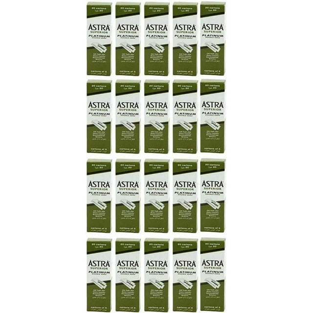 100 Astra Superior Premium Platinum Double Edge Safety Razor Blades 100 Count (Pack of 4)