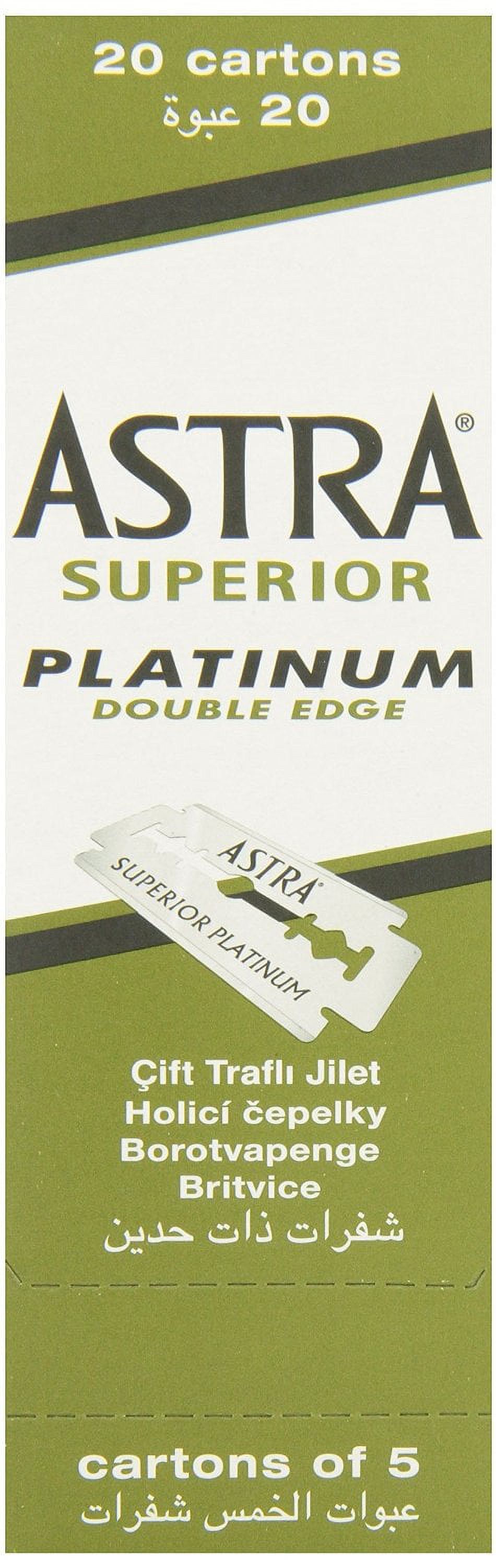100 Astra Superior Premium Platinum Double Edge Safety Razor Blades - image 1 of 3