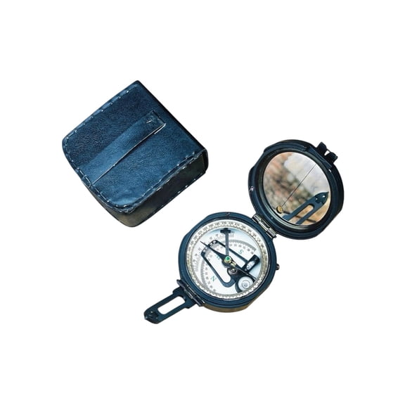 100% Authentic Working Brass Brunton Pocket Vintage Compass With Leather Case.