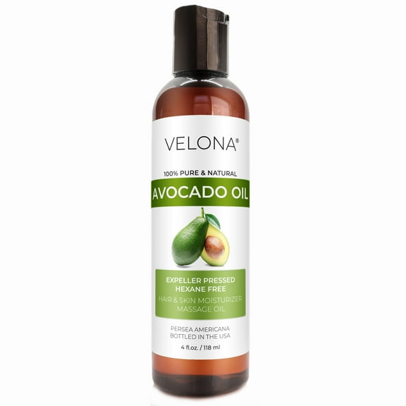 Velona Avocado Oil 4 Fl Oz | 100% Pure and Natural Carrier Oil | Expeller-Pressed | Hair, Body and Skin Care | Use Today - Enjoy Results