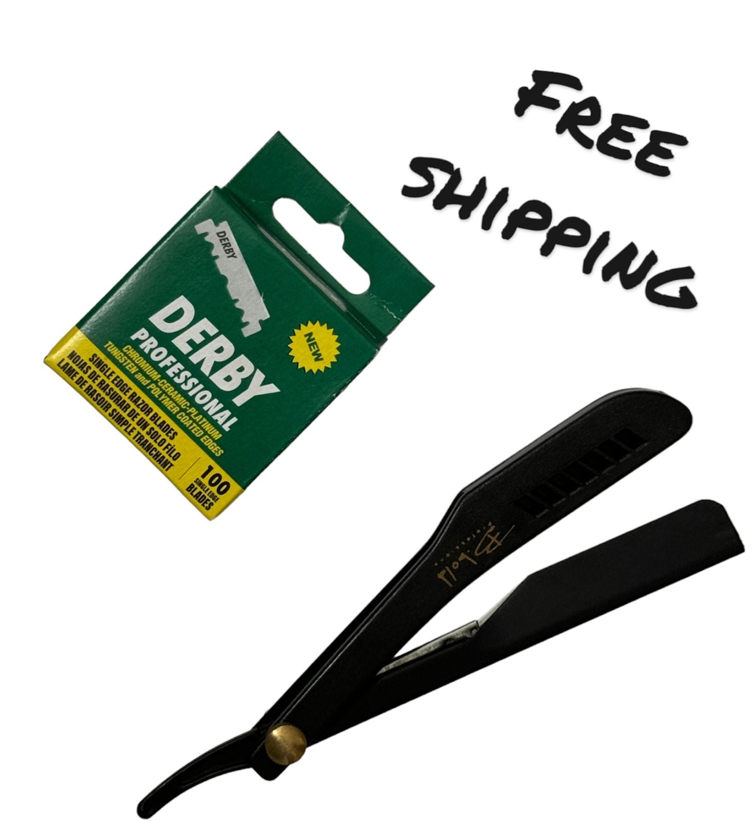 Walmart Straight Razor 100 BLADES + CLASSIC STAINLESS STEEL STRAIGHT EDGE BARBER RAZOR SALON ...