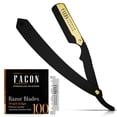 thumbnail image 1 of 100 BLADES + Facón Professional Premium Straight Edge Barber Razor - Salon Quality Cut Throat Shavette, 1 of 9