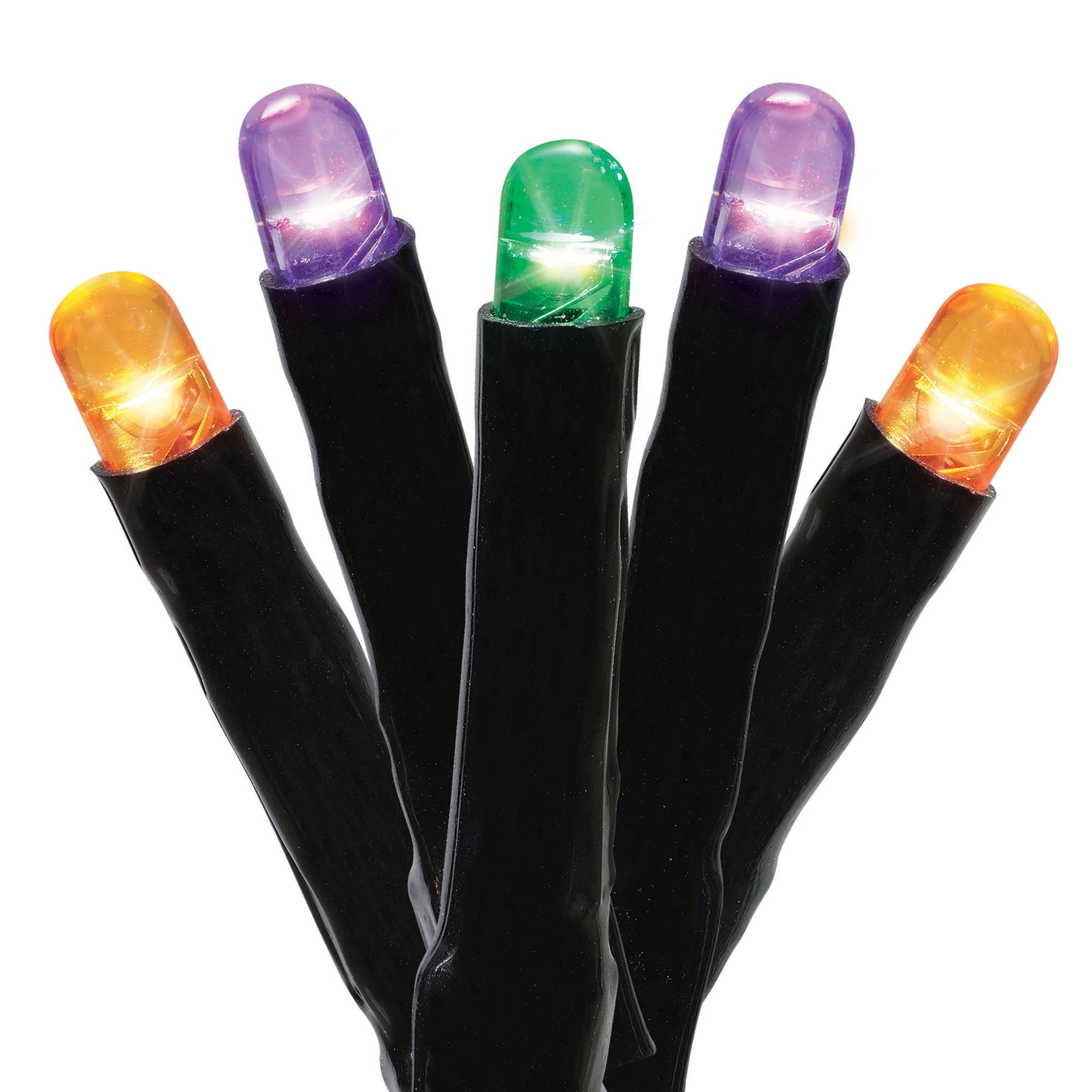 Indoor/Outdoor 100-Count Battery-Operated LED 8-Function Micro String Lights, Multicolor, 33', Halloween by Way To Celebrate