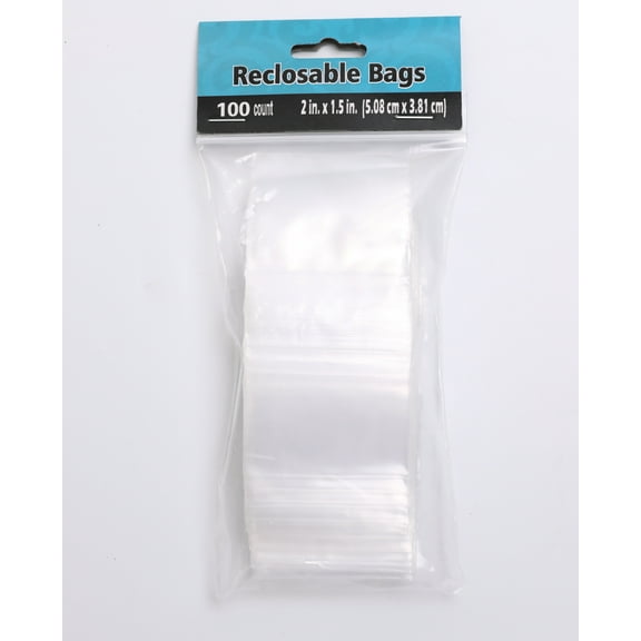 100 Baggies W 2"X1.5" H Small Reclosable Seal Clear Plastic Poly Bag