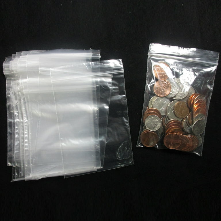 100 W 3 x 4 H Reclosable Clear Plastic Poly Bags Jewelry Bead Baggies 