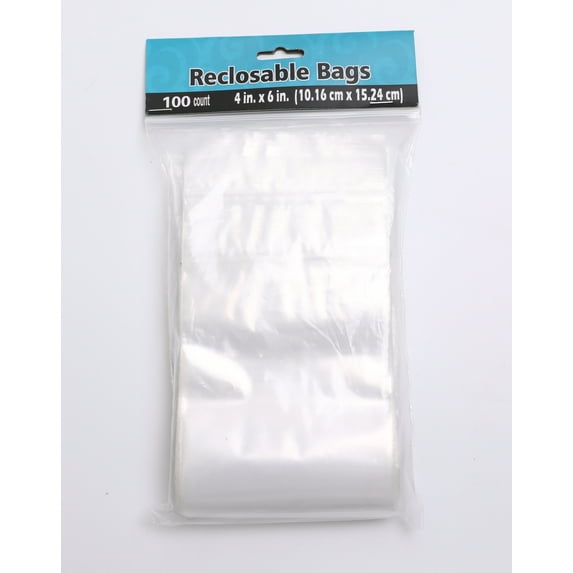 100 Baggies W 4"X6" H Small Reclosable Seal Clear Plastic Poly Bag