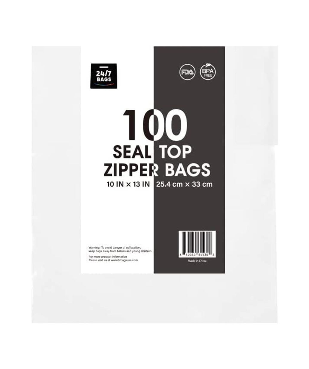 GPI Clear Plastic Reclosable Zip Poly Bags, Case of 100, 2-Mil Thick, 2 inch x 3 inch, for Travel, Storage, Shipping, Size: One Size