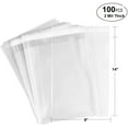 thumbnail image 1 of 100 Bags - 9" x 14" Crystal Clear Protective Closure Bags with Self Adhesive Flap - Clear Resealable Cello / Cellophane Bags Good for Bakery, Candle, Soap, Cookie Poly Bags, in 2.1Mil Thickness, 1 of 2