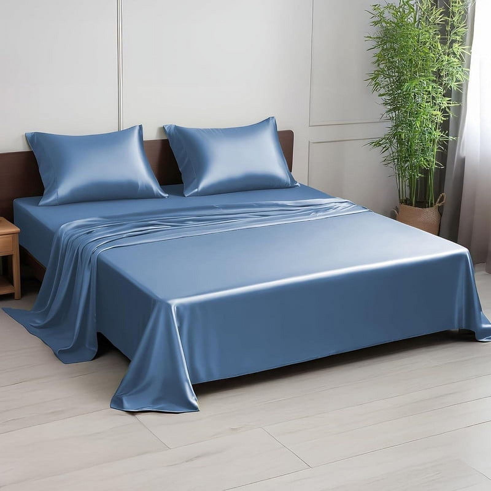100% Bamboo California King Sheet Set - Ultra Soft, Breathable & Cooling, Ideal for Hot Sleepers, 16" Deep Pocket, Hotel Luxury Bedding (Bahamas Blue)