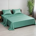 thumbnail image 1 of 100% Bamboo California King Sheet Set - Ultra Soft, Breathable & Cooling, Ideal for Hot Sleepers, 16" Deep Pocket, Hotel Luxury Bedding (Aqua), 1 of 8