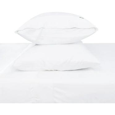 4 Piece Bamboo Bedding Set Queen Size, Microfiber Cooling Sheet Set White Color Deep Pocket Sheets