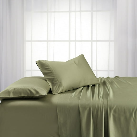 100% Bamboo Sheets Woven at 600 Thread Counts, Softest Sheet Set with Deep Pockets -King Size-Sage