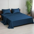 thumbnail image 1 of 100% Bamboo Twin Sheet Set - Ultra Soft, Breathable & Cooling, Ideal for Hot Sleepers, 16" Deep Pocket, Hotel Luxury Bedding (Navy Blue), 1 of 8