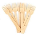 thumbnail image 1 of 100% Bamboo Utensils -100 PK 6.7" Bamboo Compostable Forks Disposable Cutlery Set Biodegradable Eco Friendly Renewable Flatware Forks, 1 of 4
