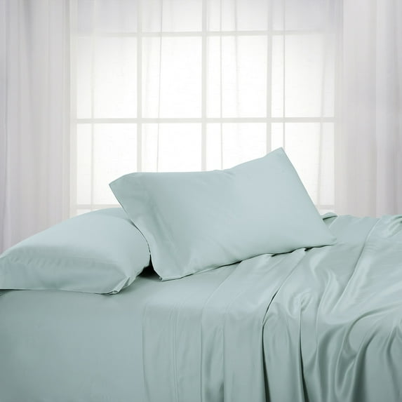 100% Bamboo Viscose Sheets Woven at 600 Thread Counts, Softest Sheet Set with Deep Pockets -Split California King-Sea