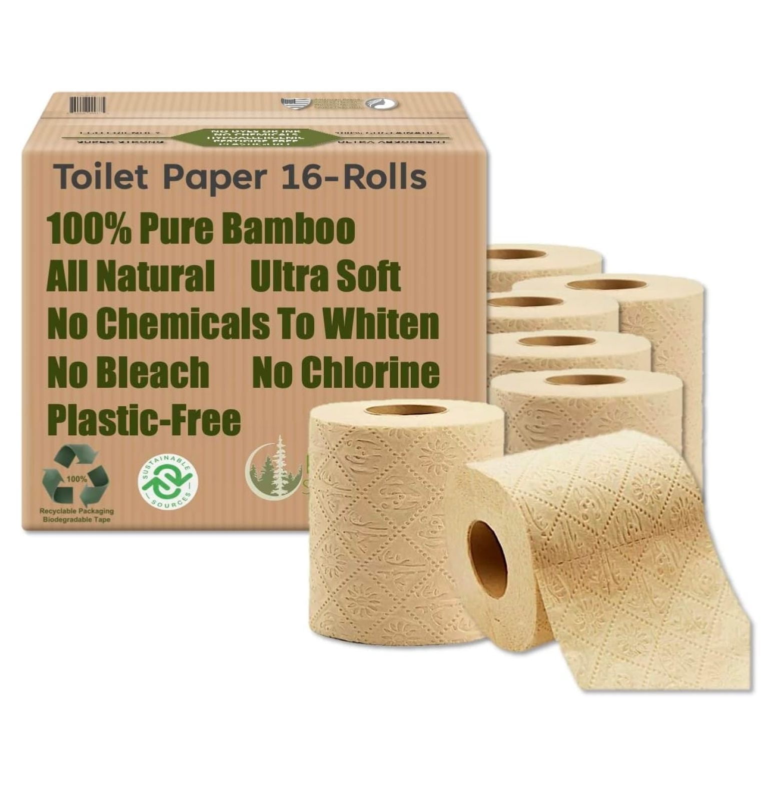 KeLiang Bamboo Paper Towels, Unbleached, 300 Sheets, 1 Pack