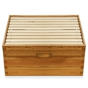 100% Beeswax Beehive 10 Frame Kit Super Box and 10 Deep Frames with Foundations for Langstroth Beekeeping