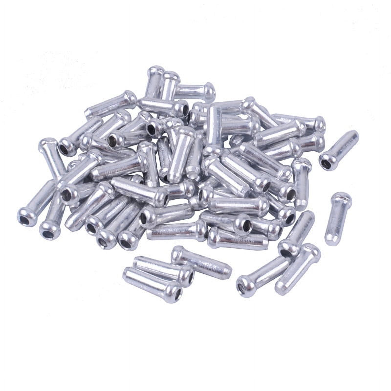 100 Bike Cable End Cap Silver Brake Shifter Wire Crimp Mountain Bicycle