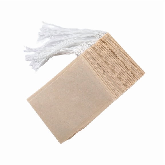 100 Biodegradable Drawstring Filter Bags for Coffee, Tea & Herbal Beverages Eco-Friendly, Food-Grade, Leak-Proof Loose Leaf Filters for Home & Commercial Use