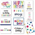thumbnail image 1 of 100 Birthday Cards, Happy Birthday Cards Bulk with Short Message Inside, 5x7 Inch Thick Card Stock Assorted Birthday Cards with Envelopes,10 Unique Designs for Men and Women., 1 of 3