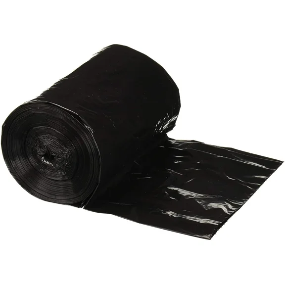 MMBM 33" x 39" 33 Gallons LLPDE Trash Can Liners Black 1.25 Mil Star Seal Bags 100 Case for Janitorial, Food Service Use