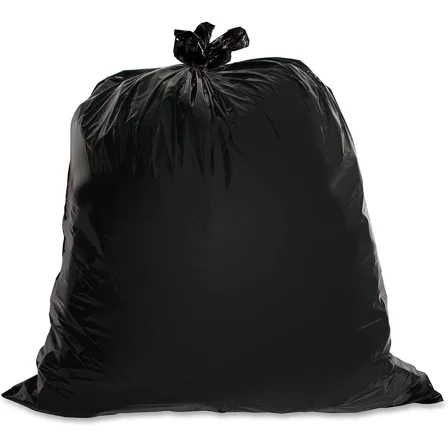 MMBM 40" x 46" LLDPE Black Trash Can Liners 1.25 Mil 40-45 Gallons Garbage Bag 100 Case for Warehouse, Industrial & Commercial Use