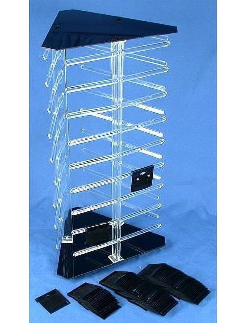 FINDINGKING 100 Black Earring Cards Revolving Rotating Display 3 Sided Stand