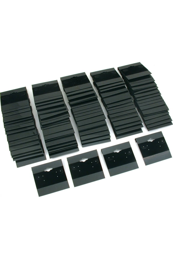 100 Black Flocked Hanging Earring Cards For Revolving Rotating Displays 2" X 2"