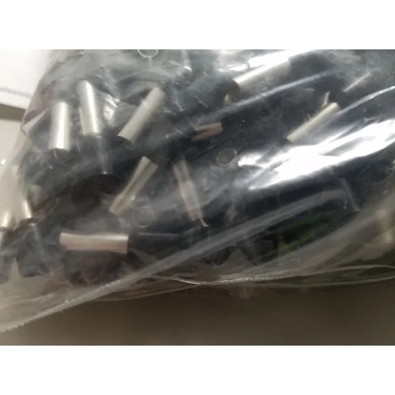 100 Black Insulated Audio Wire Ferrule 10 Awg 18 Mm Long Barrel
