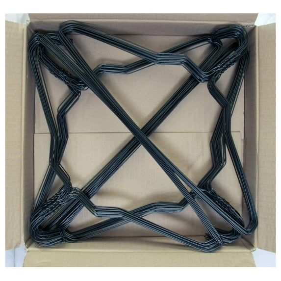 100 Black Wire 18 Standard Shirt Hangers 14.5 Gauge ...