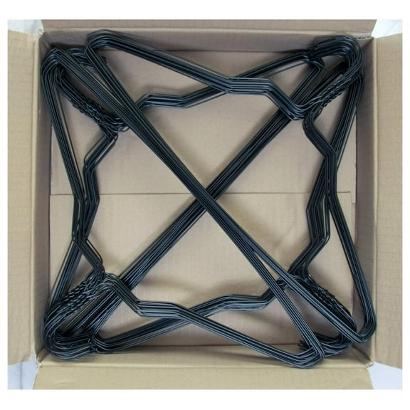 100 Black Wire 18 Standard Shirt Hangers 14.5 Gauge ...