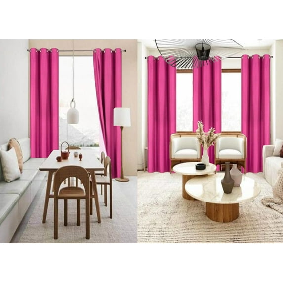 100% Blackout Adam 2 piece panels 84 inch length room darkening grommet top window drapes for living room hot pink solid color for bedroom home décor