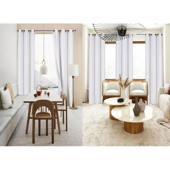 100% Blackout Adam 2 piece panels 84 inch length room darkening grommet top window drapes for living room white solid color for bedroom home décor