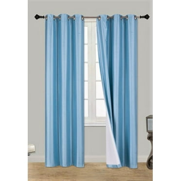 Yakamok Room Darkening Blue Ombre Blackout Curtains with Grommet Drapes for Living Room/Bedroom ...
