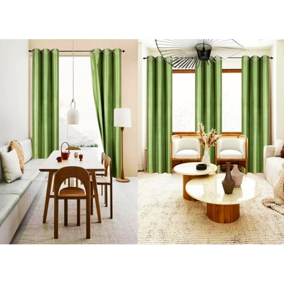 100% Blackout Adam 2 piece panels 84 inch length room darkening grommet top window drapes for living room lime green solid color for bedroom home décor